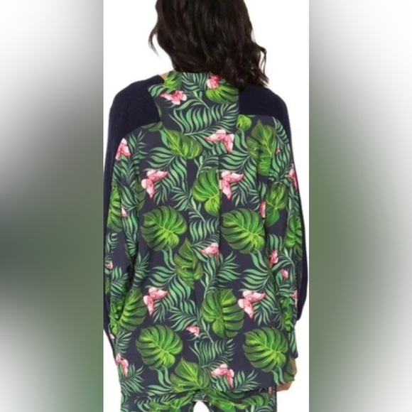 Free People x Sandrine Rose Mixed Media Tropical Print Knit Sweater - Picture 3 of 10